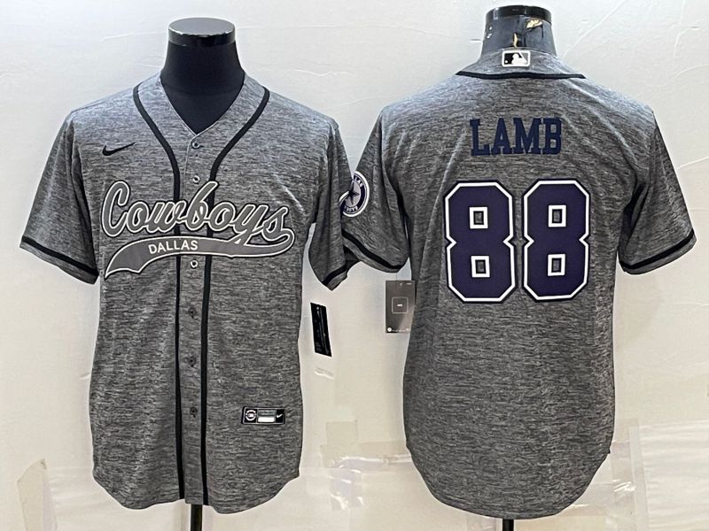 Men Dallas Cowboys #88 Lamb Grey hemp ash 2022 Nike Co branded NFL Jerseys->dallas cowboys->NFL Jersey